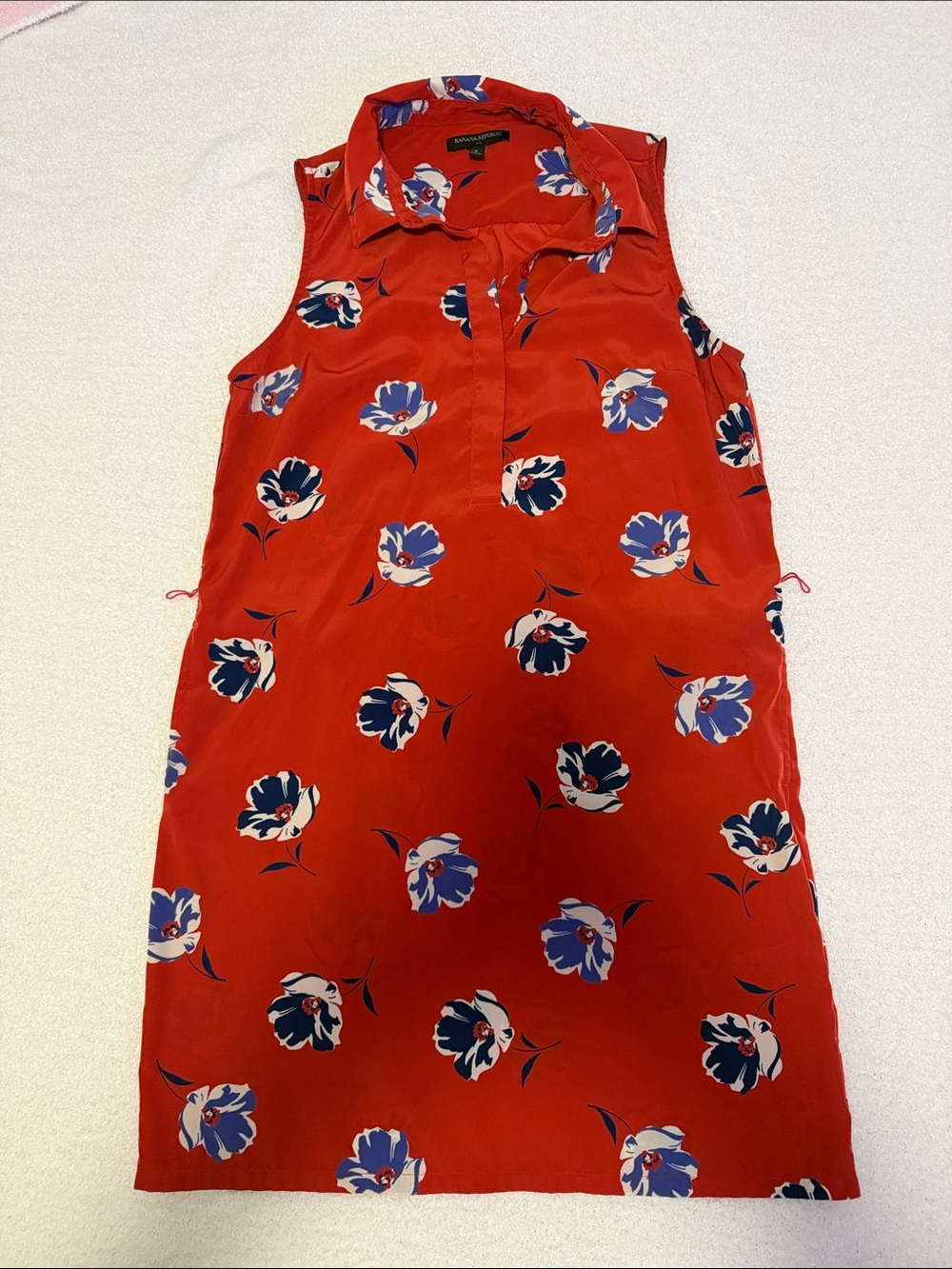 Banana Republic Size 8 Womens Multicolor Floral Sleeveless Collared Dress